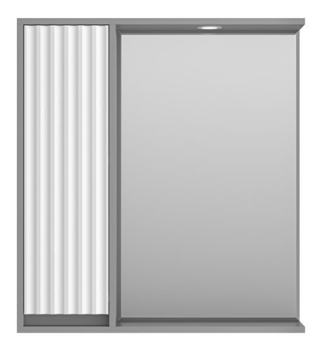 Зеркало-шкаф Brevita Balaton BAL-04075-01-01Л 73х14х80 подвесной цвет белый/серый - фото 2