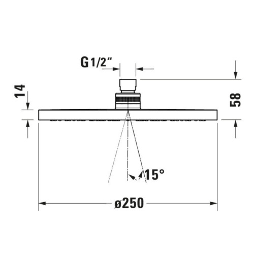 Верхний душ Duravit Showers UV0660018010 хром - фото 2