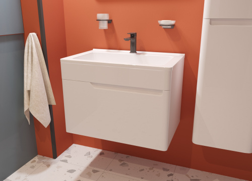 Тумба с раковиной Эстет Kare Luxe ФР-00007080 70х45х49 подвесная цвет белый - фото 4