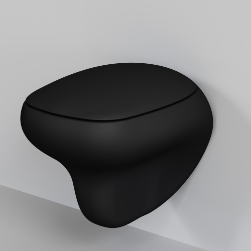 Чаша унитаза подвесная Ambassador Diamond 123T20201R цвет черный матовый без сиденья каскадный смыв - фото 2