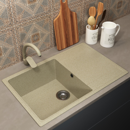 Кухонная мойка Uperwood ECON UPD-507 4010202109 74х48 цвет слоновая кость поверхность матовая - фото 2