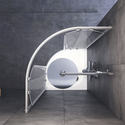 Душевой уголок Am.Pm Gem W90G-401-080WT 80х80 стекло прозрачное профиль хром матовый без поддона - фото 4