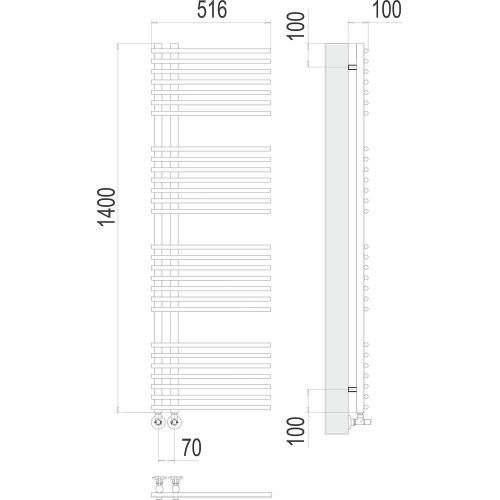 Полотенцесушитель Terminus 4670078530516 52х140 водяной хром - фото 3