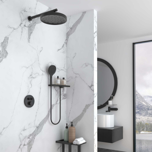 Душевая система Vincea Inspire VSFW-3I22MT2RMB встраиваемая в стену с термостатом