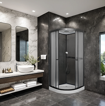 Душевая кабина Parly Frost F811B 80х80 четверть круга с крышей ориентация универсальная