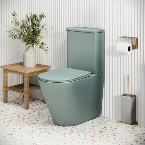 Унитаз напольный с бачком Grossman Color GR-4480MNMS мятный матовый с сиденьем безободковый каскадный смыв - фото 5