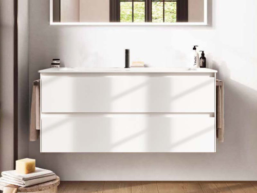 Тумба под раковину Berloni Bagno WAKBS2C6DIC 111 120х46х55 подвесная цвет белый