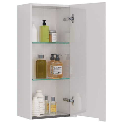 Шкаф-пенал LeMark Buno LM04B35PL 35х25х85 подвесной цвет белый/серый - фото 3