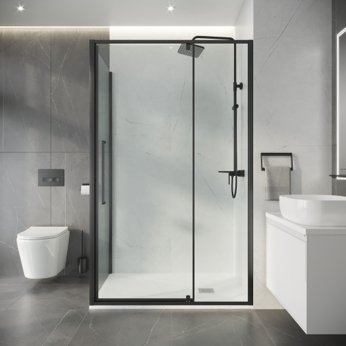 Душевой уголок Niagara Nova NG-35-11AGR-A80GR-34 110х80 стекло прозрачное профиль графит матовый без поддона - фото 5