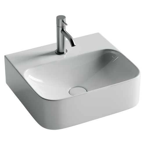 Раковина из сантехнического фарфора Ceramica Nova AURA CN2005 43х39 подвесная цвет белый 1 отверстие под смеситель - фото 4