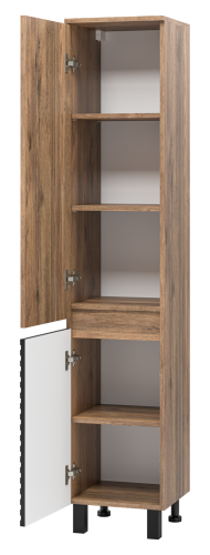 Шкаф-пенал Brevita Dakota DAK-050350-19/02Л 35х34х165 напольный/подвесной цвет черный/коричневый - фото 4