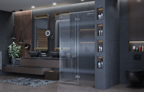 Душевой уголок Ambassador Diamond 12011108R 120х90 стекло прозрачное профиль хром глянцевый без поддона - фото 5