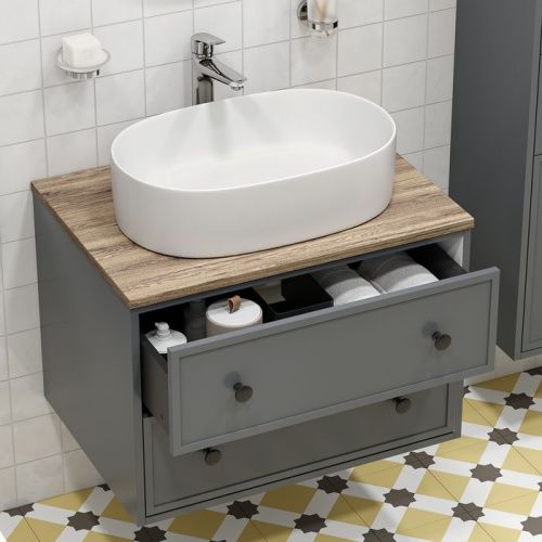 Тумба под раковину IDDIS Torr TOR60DBi95K 70х51х50 подвесная цвет серый - фото 4