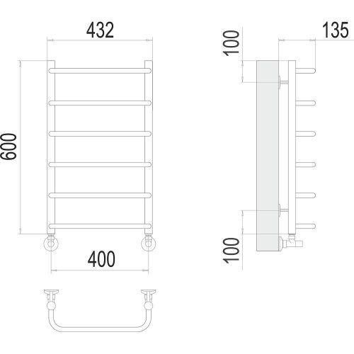 Полотенцесушитель Terminus 4670078530318 43х60 водяной хром - фото 3