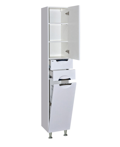 Шкаф-пенал Misty Орхидея П-Жас05035-011БкП 35х34х190 напольный цвет белый - фото 4