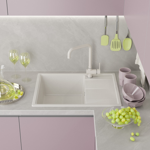 Кухонная мойка Misty Titan TIT-65х51-03 65х51 цвет белый - фото 2