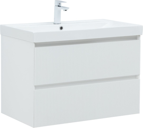 Тумба под раковину Aquanet Альтера 00337156 79х45х52 подвесная цвет белый - фото 2
