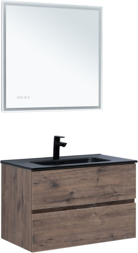 Тумба под раковину Aquanet Алвита New 00334186 80х46х51 подвесная цвет коричневый - фото 5