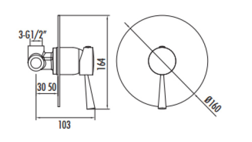 Смеситель для душа Creavit DFC2098 встраиваемый хром - фото 2