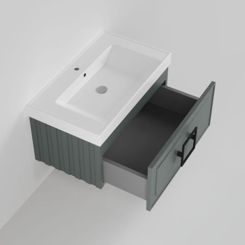 Тумба с раковиной La Fenice CUBO NFNC-01-CUB-G-80-3-80 80х50 подвесная цвет серый - фото 2