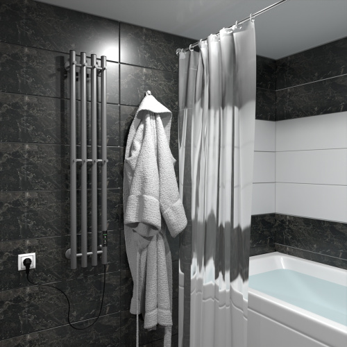 Полотенцесушитель Маргроид Inaro Inaro-12018-1049-7024R 21х120 электрический графитовый серый - фото 2