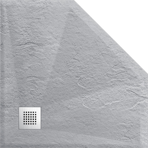 Душевой поддон Vincea H25 VST-4SP1010G 100х100 искусственный камень серый - фото 3