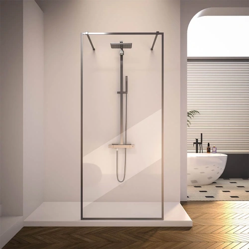 Душевая перегородка Veconi Korato KR90GR-110-01-C4 110х200 стекло прозрачное профиль графит брашированный