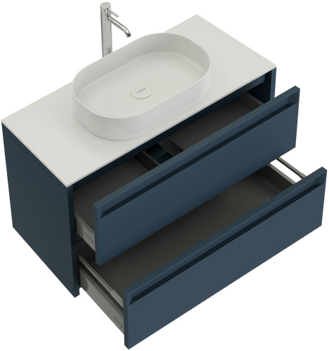 Тумба под раковину Allen Brau Fantasy 2.0 1.11003.BGM 2.0 100х46х62 подвесная цвет синий/серый - фото 2