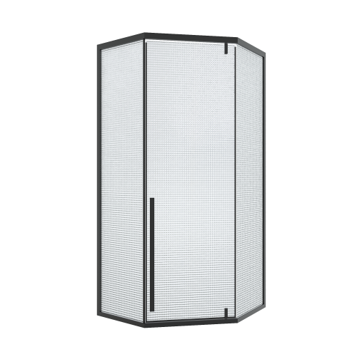 Душевой уголок Cerutti SPA C3ABD 90х90 стекло прозрачное профиль черный без поддона - фото 2