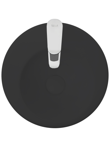 Раковина из санфаянса WeltWasser WW SK 38 см 10000013333 напольная цвет черный матовый 1 отверстие под смеситель - фото 2