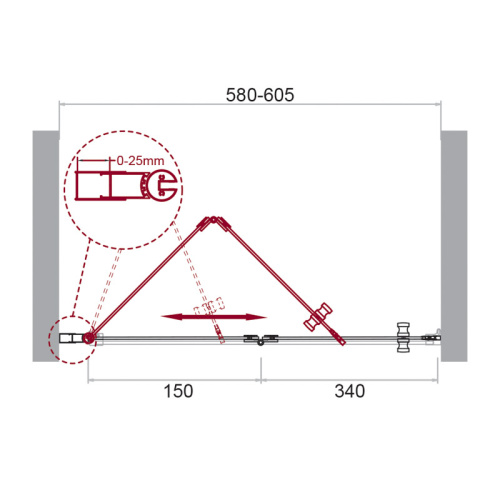 Душевая дверь BelBagno ALBANO ALBANO-BS-12-60-L-Cr стекло прозрачное профиль хром глянцевый - фото 2