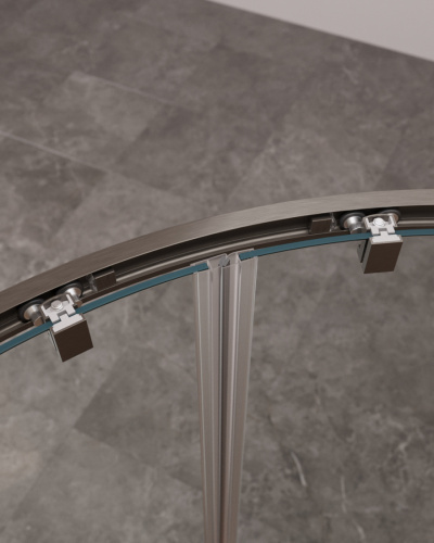 Душевой уголок Cezares MOLVENO MOLVENO-R-2-90-C-GM-IV 90х90 стекло прозрачное профиль оружейная сталь без поддона - фото 3