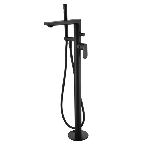 Смеситель для ванны с душем WasserKRAFT Elbe 7400 7421 напольный черный - фото 3