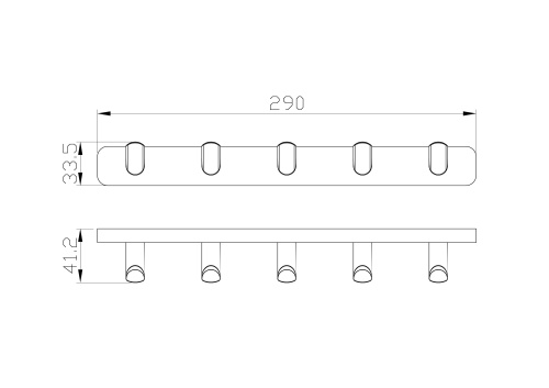 Вешалка с 5 крючками для ванной Wonzon & Woghand GRAFFITY WW-9355-BG - фото 2