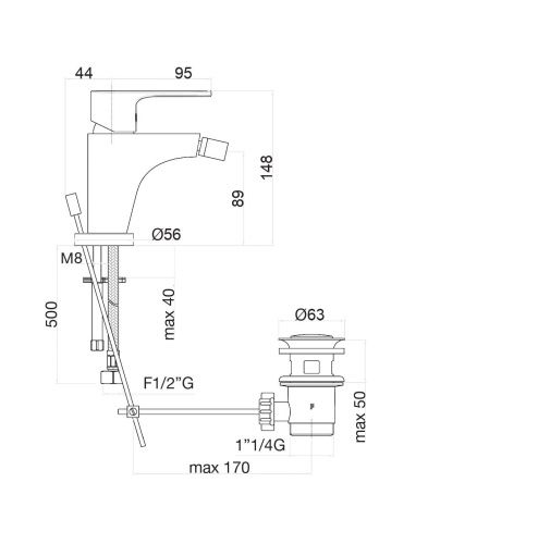 Смеситель Fiore 88NN5535 на биде черный - фото 3
