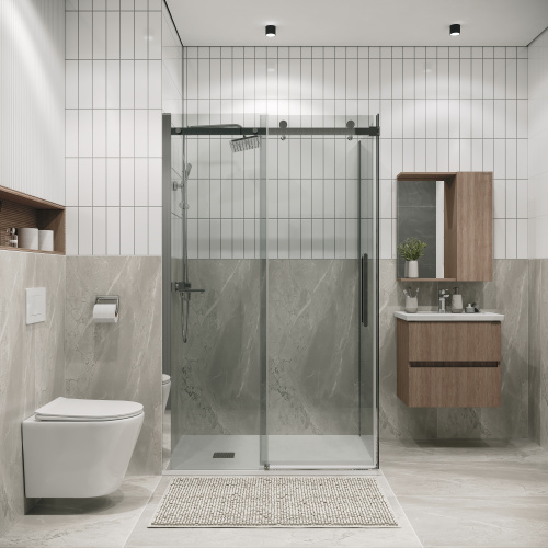 Душевая перегородка Grossman Classic 200.K33.04.80.10.00 80х195 стекло прозрачное профиль хром глянцевый - фото 4