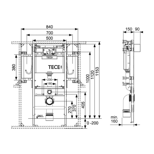 Инсталляция для унитаза для людей с ограниченной подвижностью Tece TECEprofil 9300381 - фото 2