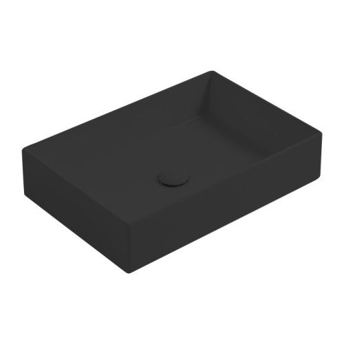 Раковина из сантехнического фаянса Simas Agile AG60 nero matt 60х40 накладная цвет белый без отверстий под смеситель