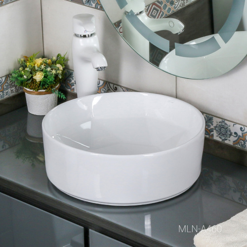 Раковина из сантехнического фарфора Melana A460-803 41х41 накладная цвет белый без отверстий под смеситель - фото 4