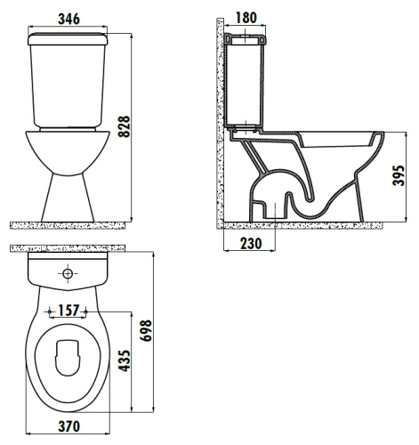 Чаша унитаза напольная Creavit Pitta PA300-11CB00E-0000 цвет белый без бачка без сиденья - фото 2