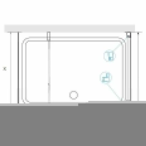 Душевой уголок RGW Walk In 35100577-14 70х70 стекло прозрачное профиль черный без поддона - фото 2
