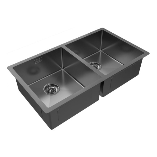Кухонная мойка Paulmark GERBERG 78/2 UNI PM237844-GM 35х39 цвет вороненая сталь - фото 2