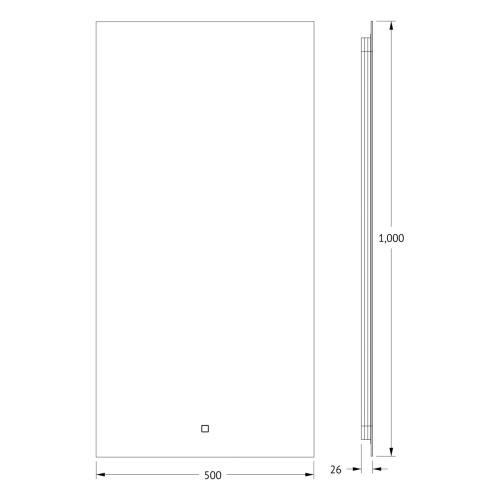 Зеркало в ванную Defesto GLOW DF 2515S 50х100 - фото 2