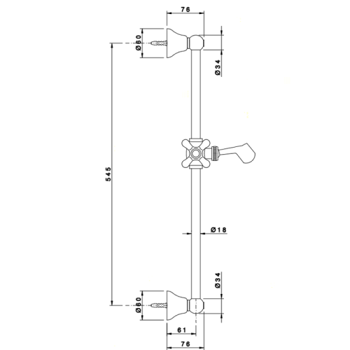 Штанга для душа Nicolazzi Doccia C8071BZ бронза - фото 2