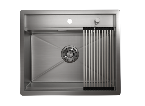Кухонная мойка Granula Kitchen Space 6051, СТАЛЬ САТИН 60х51 цвет сталь сатин поверхность матовая - фото 3