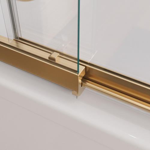 Душевая шторка на ванну Cezares SLIDER SLIDER-VF-11-90/150-C-BORO 90х150 стекло прозрачное профиль золото брашированное ориентация универсальная - фото 3