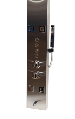 Душевая панель с термостатом (нержавеющая сталь) DENBERG DENBERG LT-201 прямоугольная настенная - фото 2