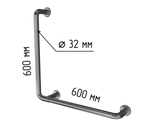 Поручень для инвалидов L-образный комбинированный по ГОСТ Dstrana  8055 - фото 5