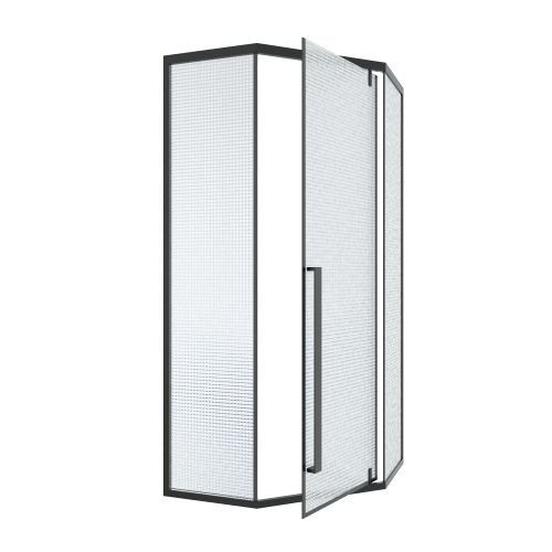 Душевой уголок Cerutti SPA C3ABD 90х90 стекло прозрачное профиль черный без поддона - фото 4