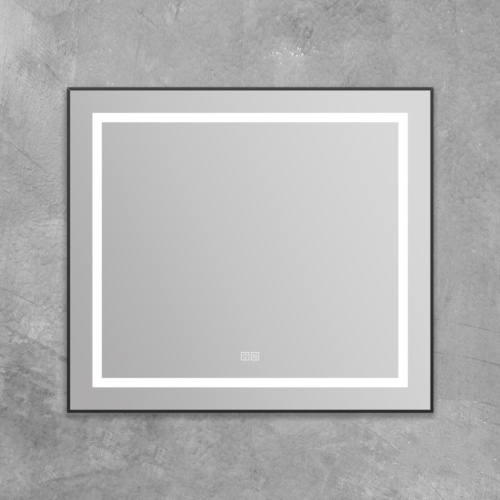 Зеркало в ванную BelBagno Kraft SPC-KRAFT-885-785-TCH-WARM-NERO 89х79 цвет черный - фото 3